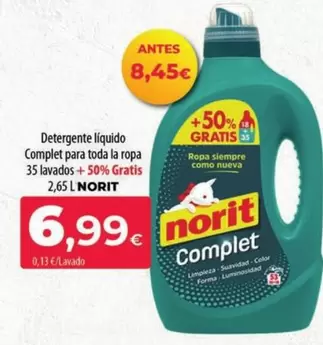 Norit - Detergente Liquido Complet Para Toda La Ropa 35 Lavados 