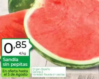 origen - Sandía Sin Pepitas