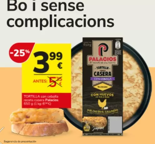 Palacios - Tortilla Con Huevos De Coaluccion