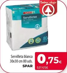 Spar - Servilleta Blanca