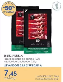 ESENCIA ÚNICA COVAP - Paleta De Cebo De Campo 100% Raza Iberica Loncheado