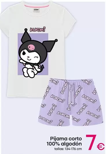 pijama corto 100% algodón