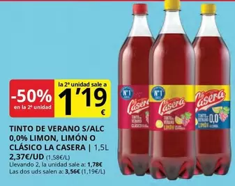 La Casera - Tinto De Verano S/alc 0,0% Limon, Limon O Clasico