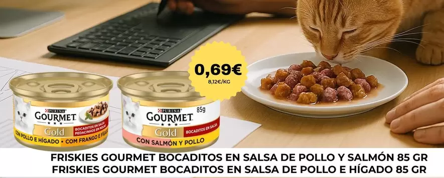Purina - Friskies Gourmet Bocaditos En Salsa De Pollo Y Salmón