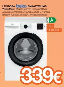 Beko - Lavadora Bm3wft33821wb