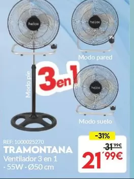 Tramontina - Ventilador 3 En 1