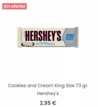 Hereshey's - Cookies And Cream King Size