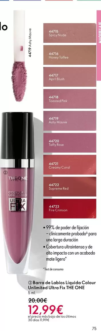 The One - Barra De Labios Líquida Colour Unlimited Ultra Fix 