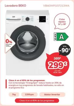 Beko - Lavadora Vbm3wfu37213wa