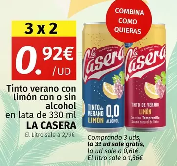 La Casera - Tinto Verano Con Limon Con O Sin Alcohol