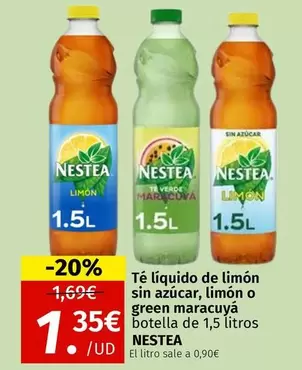 Nestea - Te Liquido De Limon Sin Azucar/ Limon O Green Maracuya