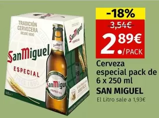 San Miguel - Cerveza Especial Pack De 6 X