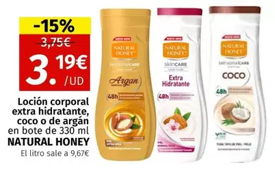 Natural Honey - Locion Corporal Extra Hidratante, Coco O De Argan En Bote