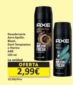 Axe - Desodorante Aero Apollo. Black/ Dark Temptation O Marine