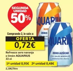 Aquarius - Refresco Zero Naranja O Limon