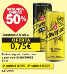 Schweppes - Tònica Original/ Limón/ Zero O Pink Zero