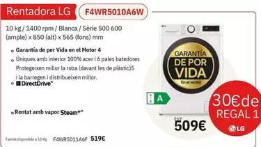 LG - Rentadora F4wr5010a6w