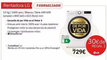 LG - Rentadora F4wr6013a0w