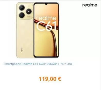 Realme - Smartphone C61 6gb 256gb/6,74% Oro