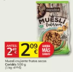 Muesli Crujiente Frutos Secos