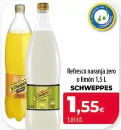 Schweppes - Refresco Naranja Zero O Limon