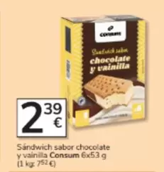 Consum - Sandwich Sabor Chocolate Y Vainilla