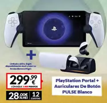 Sony - Playstation Portal + Auriculares De Botón Blanco