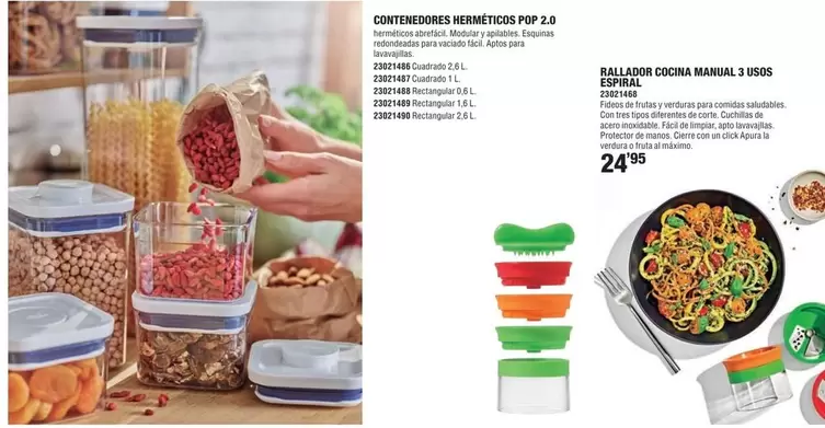 Rallador Cocina Manual 3 Usos Espiral