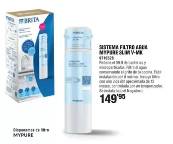 Brita - Sistema Filtro Agua Mypure Slim V-mk