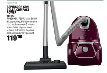 Rowenta - Aspirador Con Bolsa Compact Power