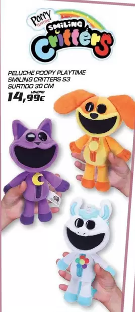 Peluche Poopy Playtime Smiling Critters S3 Surtido 30 Cm