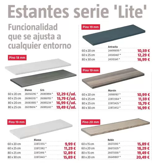 Estantes Serie 'Lite'
