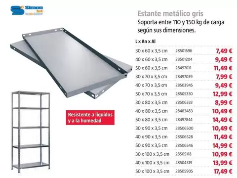 Simonrack - Estante Metalico Gris