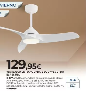 DIM - Ventilador De Techo Dc 21wl Cct Dim Bl Abs Mbl