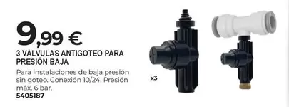 3 Valvulas Antigoteo Para Presión Baja