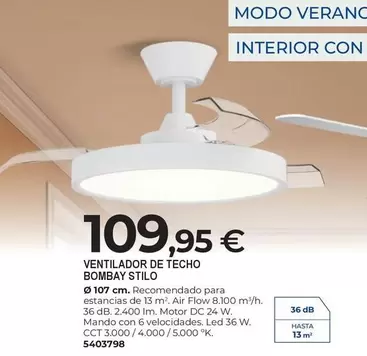 Bombay - Ventilador De Techo  Stilo
