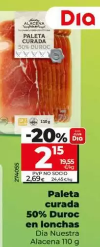 Dia Nuestra Alacena - Paleta Curada 50% Duroc En Lonchas