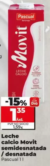 Pascual - Leche Calcio Movit Semidesnatada / Desnatada