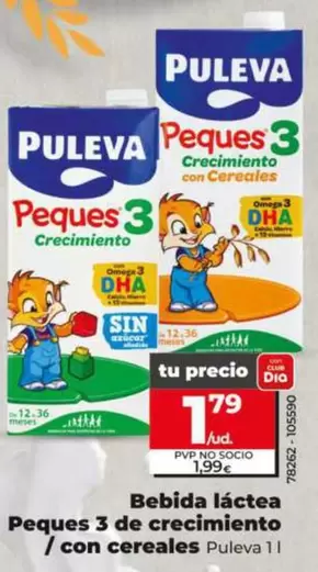 Puleva - Bebida Láctea Peques 3 De Crecimiento / Con Cereales