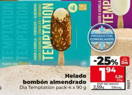 Dia Temptation - Helado Bombón Almendrado