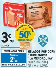 La Menorquina - Helados Pop Corn O Honeycomb