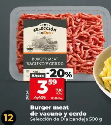 Seleccion De Dia - Burger Meat De Vacuno Y Cerdo 