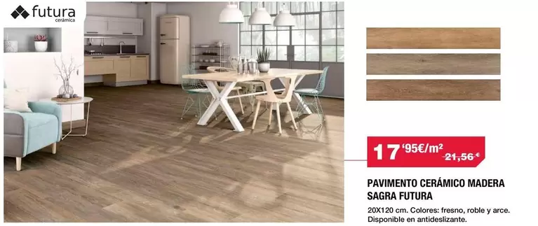 Pavimento Cerámico Madera Sagra Futura