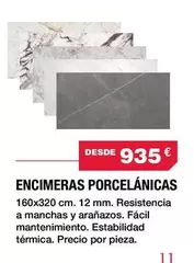 Encimeras Porcelánicas