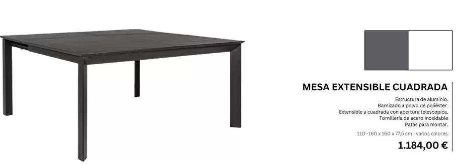 Mesa Extensible Cuadrada