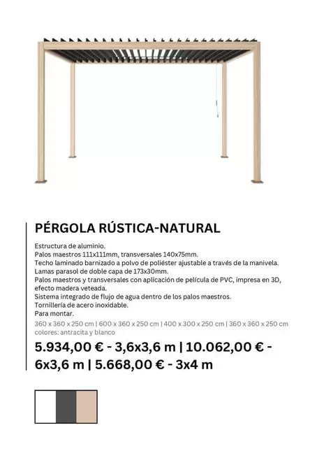 Pergola Rústica Natural