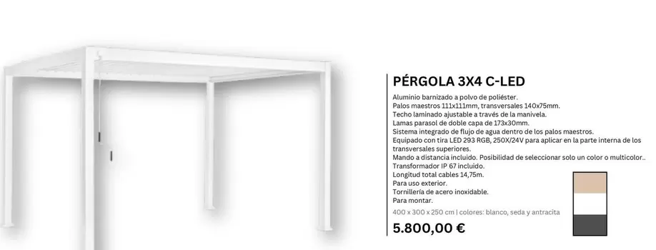 Pergola 3x4 C-led
