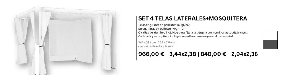 Set 4 Telelas Laterales + Mosquitera
