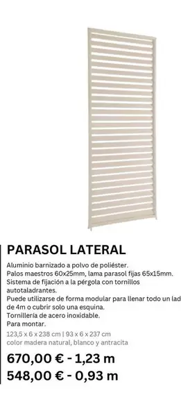 Sistema - Parasol Lateral