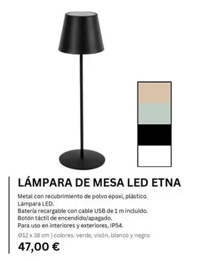 Blanco - Lámpara De Mesa Led Etna
